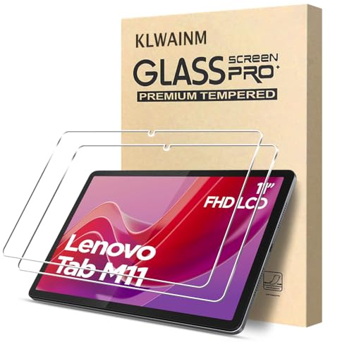 KLWAINM [2 Pièces] Verre Trempé pour Lenovo Idea Tab 5G 2025/ Tab M11 2024 TB-330FU/ TB-331FC 11 Pouces 2024 Film de Protection d’écran Tablette Glass Protecteur 9H HD Anti-Rayures Anti-Bulle