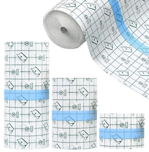 Zzmorni 3 PCS Benda Trasparente Impermeabile,15cm/10cm/5cm x 2m Cerotti Elastici di Fissaggio,Total 6M,per Doccia,Pellicola per Tatuaggi, Bendaggio Antiallergico,Protezione Delle Ferite