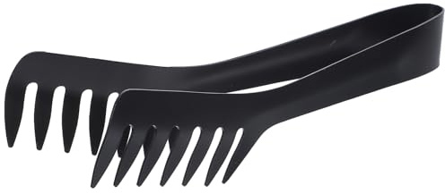 Stainless Steel Spaghetti Tongs - Black Pasta Server for Home, Buffet, BBQ, and Outdoor Activities