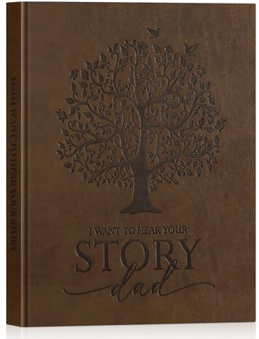 Lanpn Papa Raconte Moi Ton Histoire avec 300+ Questions, Livre d'histoire de La Vie de Papa, Dad Story Book Journal Guidé Carnet de Souvenirs, Fête des Pères Anniversaire Noël Cadeau, Marron