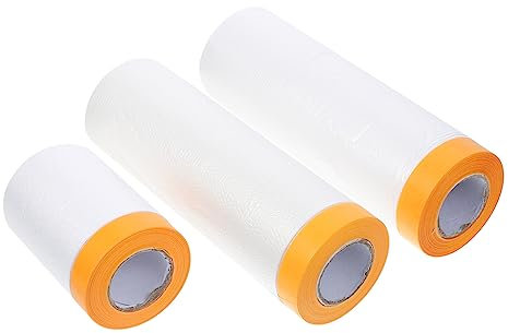 SEWACC Película de Enmascaramiento para Pintar Coche y Muebles, 3 Rollos de Papel Protector de Pintura Blanco de 20 Metros, Material PVC para Proteger Superficies en Pintura