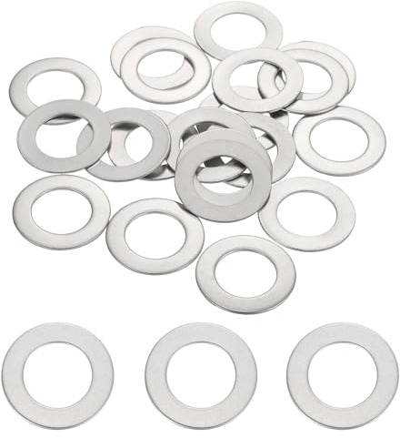 QUARKZMAN 20 Pcs M14 304 Rondelles Plates Acier Inoxydable Espaceurs Ronds Plats Pour Vis, Boulons, Plomberie, Automobile, Bricolage, Appareils Electriques 15mm DI 25mm 1mm Epaisseur