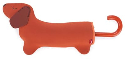 Balvi Parapluie Teckel Couleur brun Parapluie en forme chien saucisse avec housse Nylon