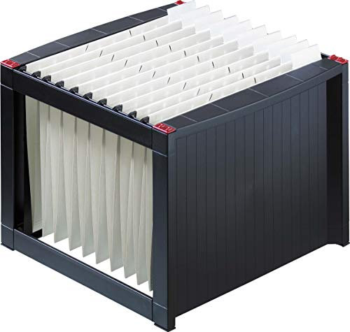 helit H6110092 - Hängeregistraturgestell, extra stabil, stapelbar, schwarz / rot, DIN A4