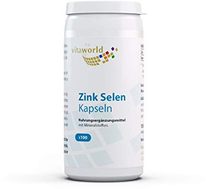 3er Pack Vita World Zink Selen 300 Kapseln Apotheker-Herstellung - Vegan