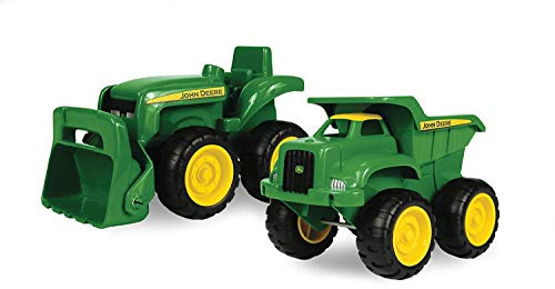 TOMY John Deere Vehicle Set - Includes Dump Truck Toy and Tractor Toy with Loader - Kids Outdoor Toys - Kids Construction and Sandbox Toys - 6 Inches - 2 Count - Ages 18 Months and Up