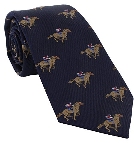 Course de chevaux de la marine Cravate de soie de Michelsons of London