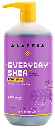 Alaffia - Lavaggio corpo con profonda umidità e burro di karité e lavanda neem normale o molto secca - 32 Florida. oncia.