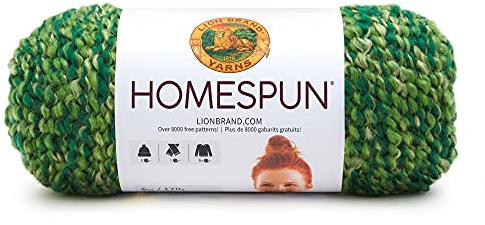 Lion Brand Yarn Homespun, Soft Bulky Yarn for Knitting, Crochet, and Crafts, Forest, 1 Pack