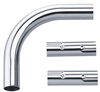 Coude et 2 manchons d'assemblage pour porte-rideaux - 100 x 100 mm - Ø 20 mm - Pellet ASC