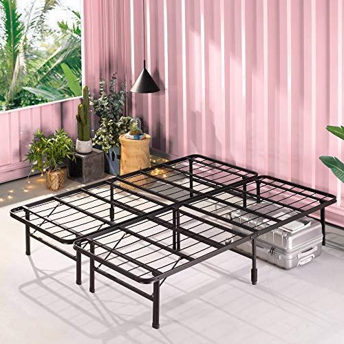 Zinus SmartBase King Size Bed frame - Bed 150x200 cm - 35 cm Height with Underbed Storage - Metal Platform Bed frame great for a guest bed - Black