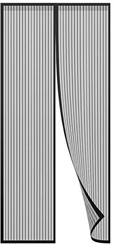 AMZERO Magnetisk insektsdörr, 100 x 200 cm, insektsskydd, magnetisk gardin för insektsskydd, automatisk stängning för balkongdörr, altandörr, vardagsrum, svart A