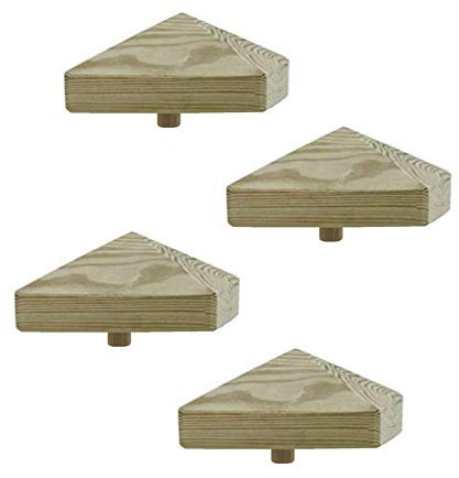 h2i Pfostenkappe | Holz imprägniert | 100 x 100 mm | 4 Stück | Eckige Abdeckkappe für Garten Holzpfosten Pfostenträger & Zaunpfosten in Pyramidenform | Wetterschutz für Holz-Balken & Pfosten