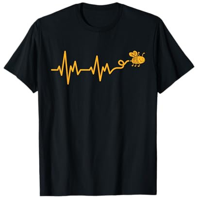 Beekeeper Heartbeat Beekeeping ECG Honey Bees Queen Bee Gift T-Shirt