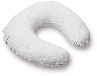 Doomoo Stillkissen Softy - Lagerungskissen Baby, 150cm inkl. Bezug aus Bio-Baumwolljersey, mit feiner EPS-Mikroperlenfüllung, Oeko-TEX® Standard 100, Chine White