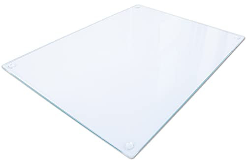 Whats On Your Wall.com Clear Glass Chopping Board, 50 x 40cm, Heat Resistant, Non-Porous, Glass
