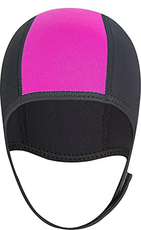 Diving Hood Swim Cap Ear Protection Durable Flexible Neoprene Diving Hood Swimming Hats for Women Men Kids Waterproof Swimming Caps For Snorkeling Scuba Canoe Water Sports (black and red)