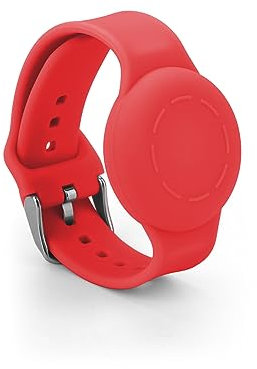 NQEUEPN Pulsera Niños para Airtag, Resistente al Agua Pulsera GPS Niños para Airtag Ajustable Suave Pulsera para Airtag Silicona para Niños Pequeños GPS Seguimiento Etiquetado (Rojo)