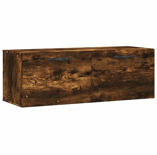 vidaXL Wandschrank, Hängeschrank mit viel Stauraum, Wandmontage Badschrank Medizinschrank, Aufbewahrungsschrank für Wohnzimmer, Räuchereiche Holzwerkstoff