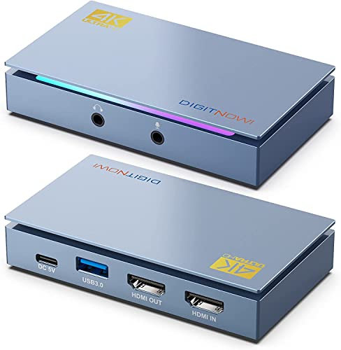 Tarjeta de Captura de Video HDMI USB 3.0, 4K Loop-out HD 1080P 60FPS Cero latencia, Dispositivo de Captura de Juegos de Audio para transmisión en Vivo y grabación (Azul)