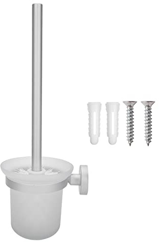 Escobilla de Baño con Soporte Espacial, Juego de Portaescobilla de Cerámica de Aluminio Montado en la Pared para el Hogar, Herramientas de Limpieza, Accesorios de Baño