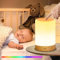 Lampara de Mesita de Noche Tactil Regulable, 256 RGB Colores, USB Recargable, Temporizador, Luz Nocturna para Bebe y Niños, Regalo Ideal para Dormitorio