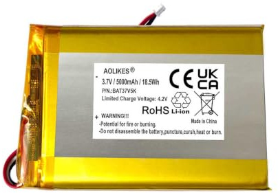 AOLIKES 5000mAh3.7v Reachargeable LiPo Battery Replacement for Momcozy BM04 Smart WiFi Baby Monitor, 5 1080P Screen HD Video Baby Monitor BM04-2C Batteries, 21f14 Battery