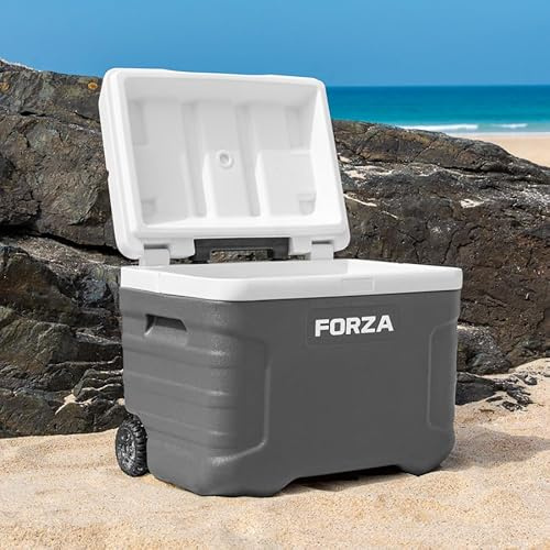 FORZA IceGuard Wheeled Cooler Box | Portable Ice Chest with Handle & Wheels – Keeps Contents Cold for 72 Hours – Ideal for Beach, BBQ or Team Sports [20L 41L 47L 98L]