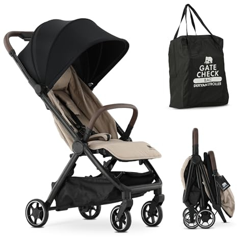 DERYAN Passeggino da viaggio Air – leggero e compatto – Dimensioni bagaglio a mano – Pieghevole con funzione sdraiata – Cestino di base