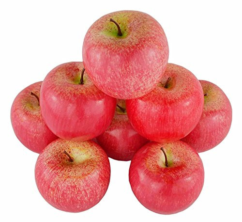 Générique 8 Pcs Artificial Red Apples Realistic Fake Fruit for Kitchen Wedding Party Decoration Photos