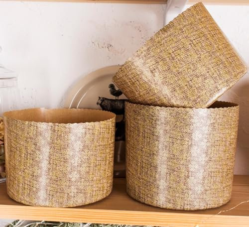 Panettone-Papierform, 425 ml, groß, antihaftbeschichtet, Panetonneform, Panettone-Form, B 12 x H 10,2 cm, Osterbrotform, Pascha-Form, Panettone-Formen zum Backen, Panetone-Formen, Panettone-Backform