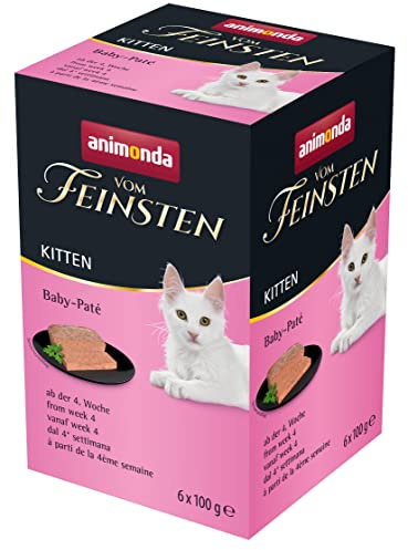 animonda vom Feinsten Kitten Katzenfutter nass mit Baby-Paté (6 x 100 g), Kitten getreidefreies Katzen Nassfutter ohne Zucker, mit frischen fleischigen Zutaten