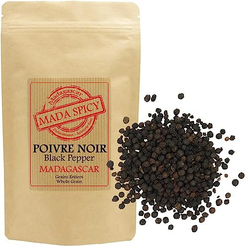 Poivre noir en grains de Madagascar sachet kraft refermable (125)