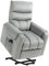 HOMCOM Aufstehhilfe Relaxsessel TV Sessel mit schlaffunktion elektrischer Fernsehsessel mit Liegefunktion Samtartiges Polyester Metall Schaumstoff Hellgrau 79 x 97 x 103 cm