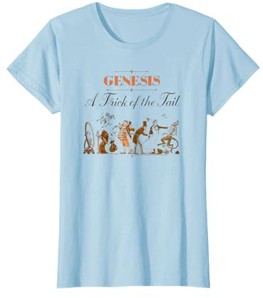 Popfunk GENESIS TRICK OF THE TAIL T-Shirt Bleu Homme Small Musical Cartoon Classic V-neck Col V Manche côtelée Manche longue Coupe classique Imported Printemps