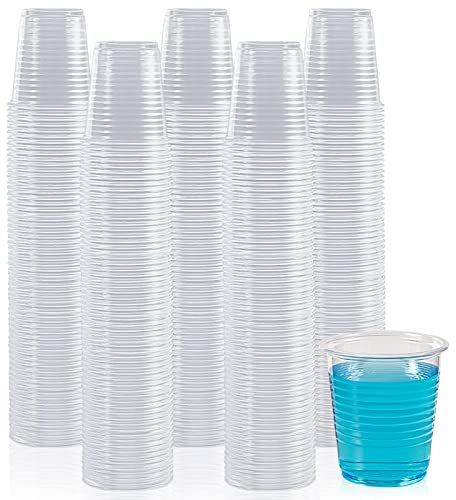 Lilymicky 500 Pack 3 oz Clear Plastic Cups, Small Disposable Bathroom Cups, 3 Ounce Plastic Mouthwash Rinse Containers