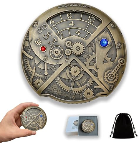 7-in-1 Roulette Würfel Dungeons and Dragons Würfelset Riesige Würfel Metall Würfelsets D&D Big Dice Rollenspiel Würfel Sets Würfelset Vielseitige Würfel für Rollenspiele Steampunk Themenspiele