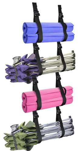 Tlence Camping Chair Wall Storage for Garage, Hanging Garage Storage Straps, Mounted Organizer System with Quick Release Buckles, Adjustable Garage Organization Holds for Tents Umbrella Yoga Mats