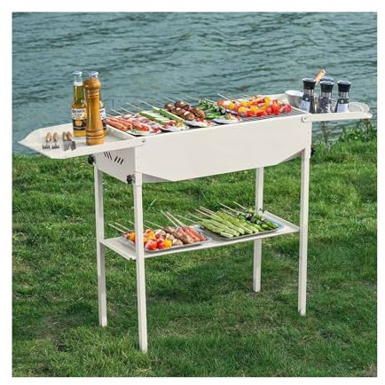 Griglia Barbecue Griglia for barbecue con piede alto Stufa for barbecue portatile pieghevole in acciaio inossidabile for uso domestico Barbecue Portatile
