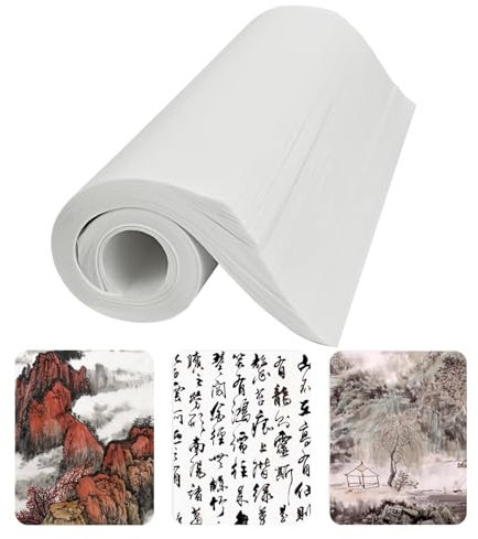 Hugwish 120pcs reispapier xuan papier, chinesische kalligraphie papier weiß, reispapier kalligraphie 35 x 25cm chinesische Kalligrafie, chinesische Malerei (Rohes Xuan-Papier)