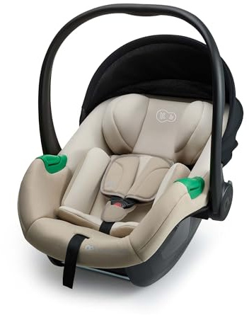 Kinderkraft Mink PRO 2, i-Size R129 Infant Car Seat 40-87cm (Birth-15 Months), 3.2kg Lightweight Baby Carrier, SPS+ Side Protection, Newborn Insert, Large Canopy, Beige