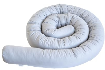 LOOLAY Stilvoller Zugluftstopper – Rolle aus Bio-Baumwolle – Handgefertigtes Deko-Kissen (Grau 200 cm)