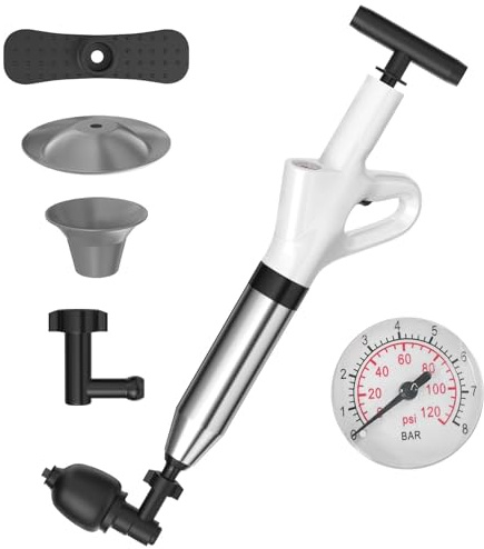 Cigrubo 7 PCS Desatascador Tuberias Fregadero Profesional, Pistola Desatascador Tuberias, Toilet Plunger, Bomba Desatascador Tuberias Succión Fregadero, para Desatascar el Desagüe del Inodoro, Lavabo