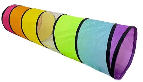 6ft Kids Play Tunnel Tent, 21 Round Opening Baby Tunnel Colorful Pop Up Crawl Tunne l with Breathable Mesh, Crawling Tunne l Play Tent Toddlers Tunnel for Infant Children, Cat, Dog