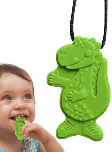 Colliers sensoriels à mâcher | Jouets à mâcher en silicone pour | Collier à mordre moteur | Anneau de dentition portable | Aide à la dentition sûre | Collier à mâcher durable pour