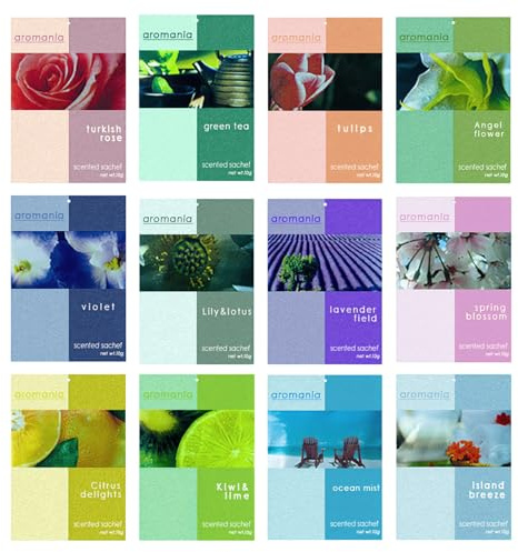 Wardrobe Fresheners, 12pcs Sachets With Hanging Sachets Fragrance Sachet Bags, Natural Mothproof Agent for Drawers Closets, Rooms, Wardrobes