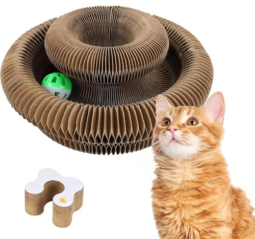 KittySpin | Spin Royaume Felin, Griffoir Interactif pour Chats, Ouet Interactif pour Durable Design Réversible, Adapté À Toutes Les Tailles (1Pack)