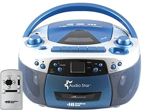 HamiltonBuhl 5050ULTRA Educational Boombox Home CD Player Recorder Blue, 12inx9inx6in