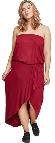 Urban Classics Dam viskos bandeau-klänning, Burgund, L