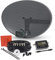 SSL Satellites Zone1 Dish Kit for SKY/Freesat/Astra/Polesat/Hotbird/Full HD, Latest MK4 Dish with Quad LNB, 10M Twin Black Cable, Signal Finder Satellite TV Finder, Brackets, Bolts, F Connectors